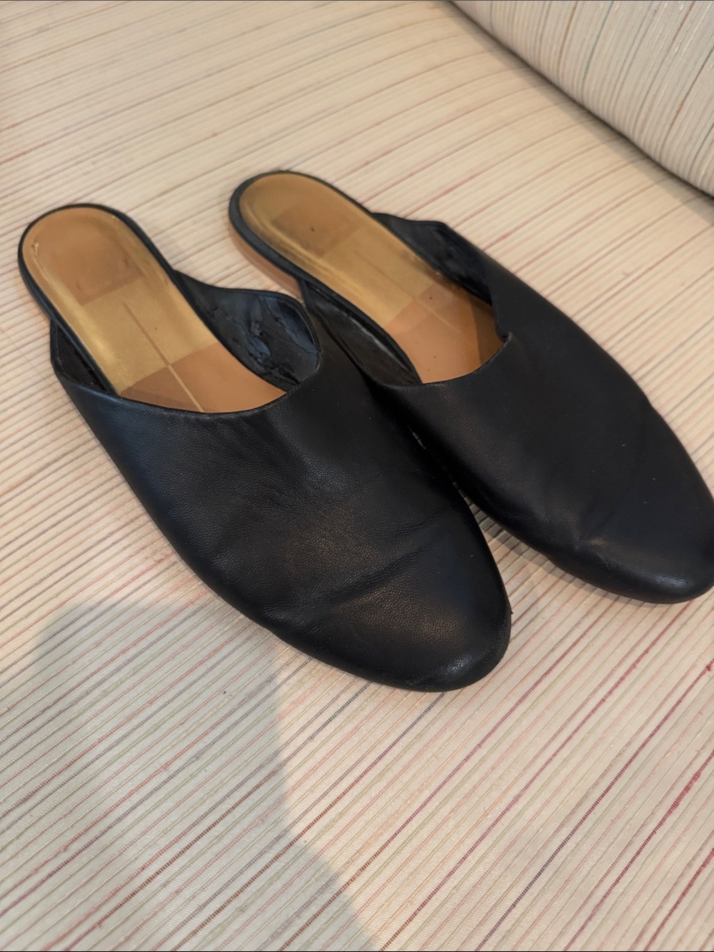 Women’s Dolce Vita Black Slip-On Leather Mules 8-1/2